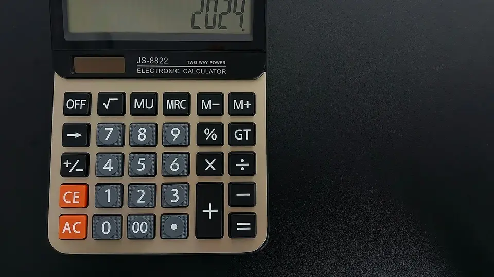 A calculator ready for a percentage comparison